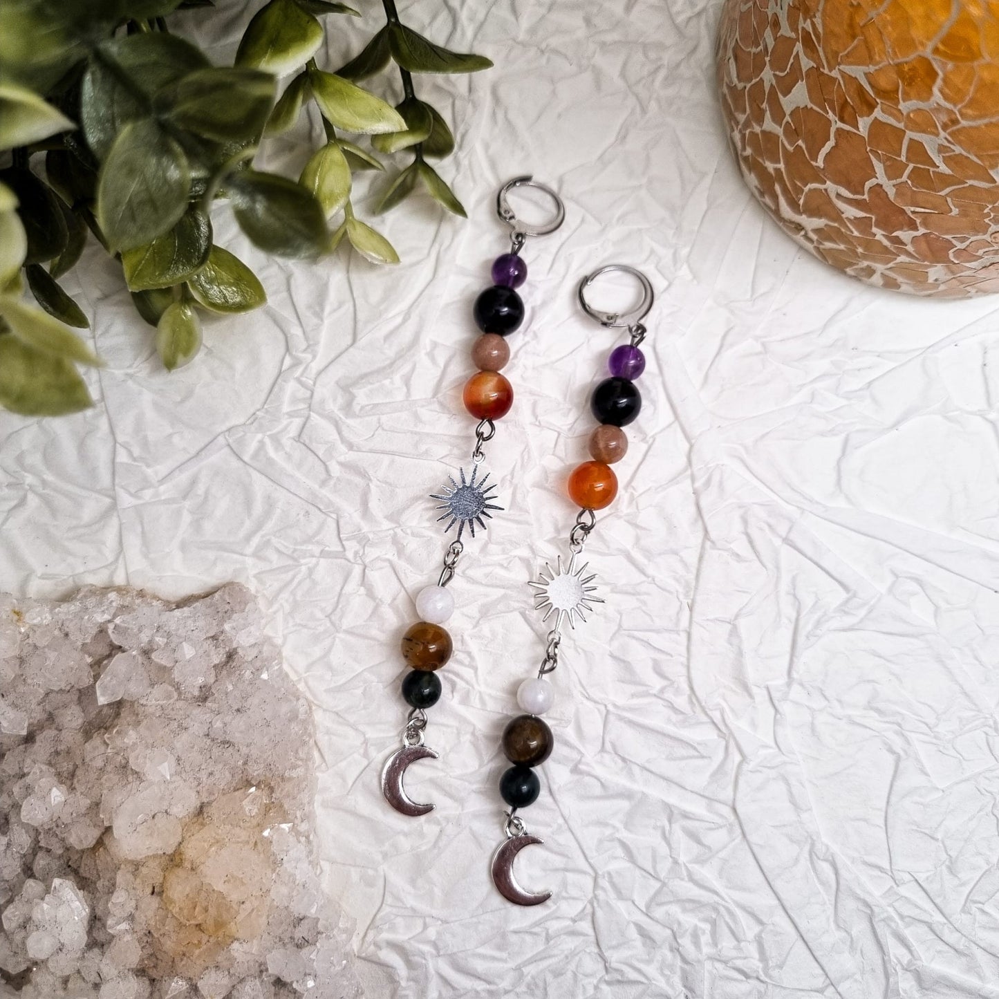 Another Universe - Chakra Edelstein Ohrringe | Silber und Gold