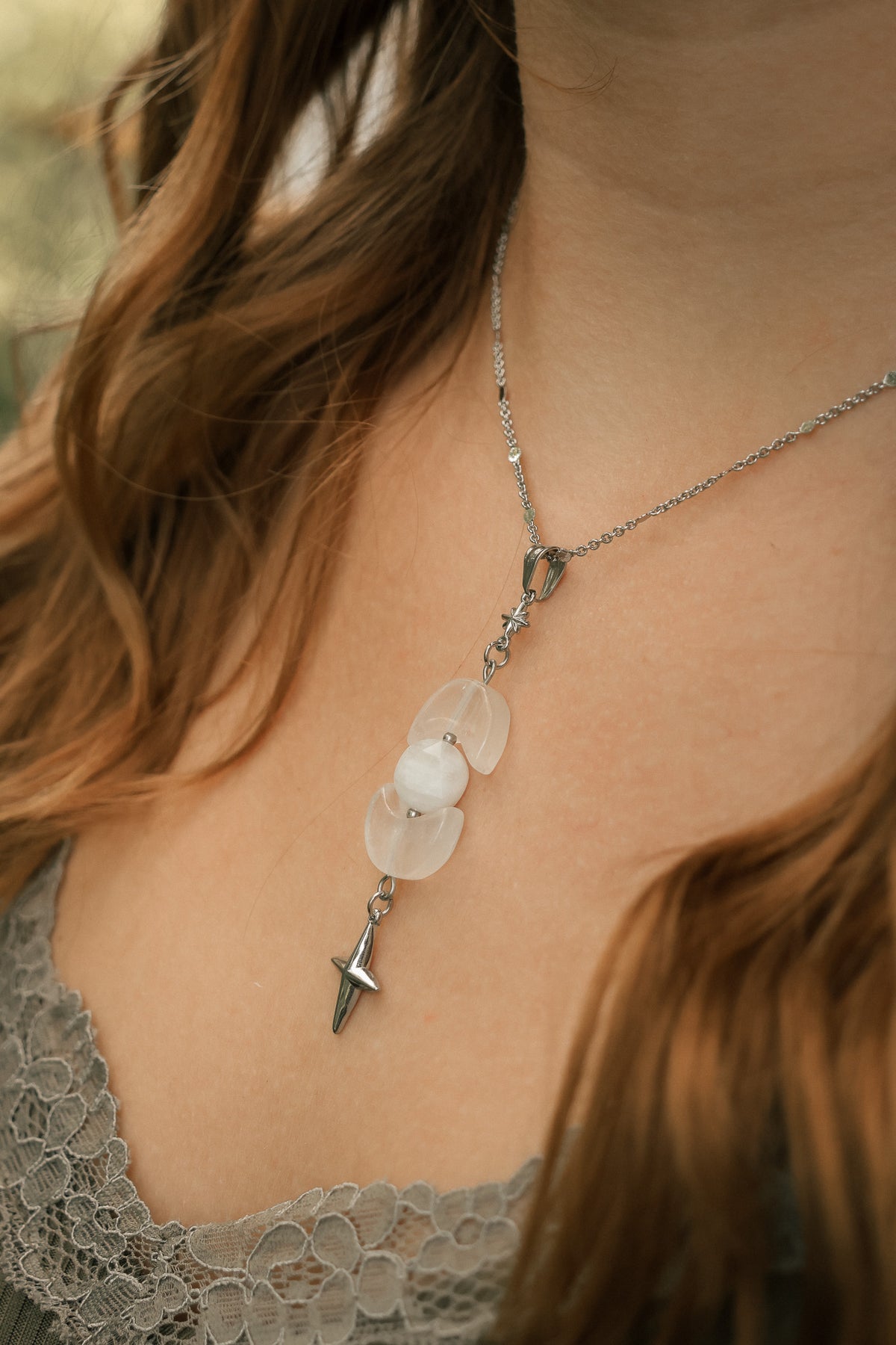 Tears of the Moon Bergkristall-Kette | Gold und Silber | Edelstahl