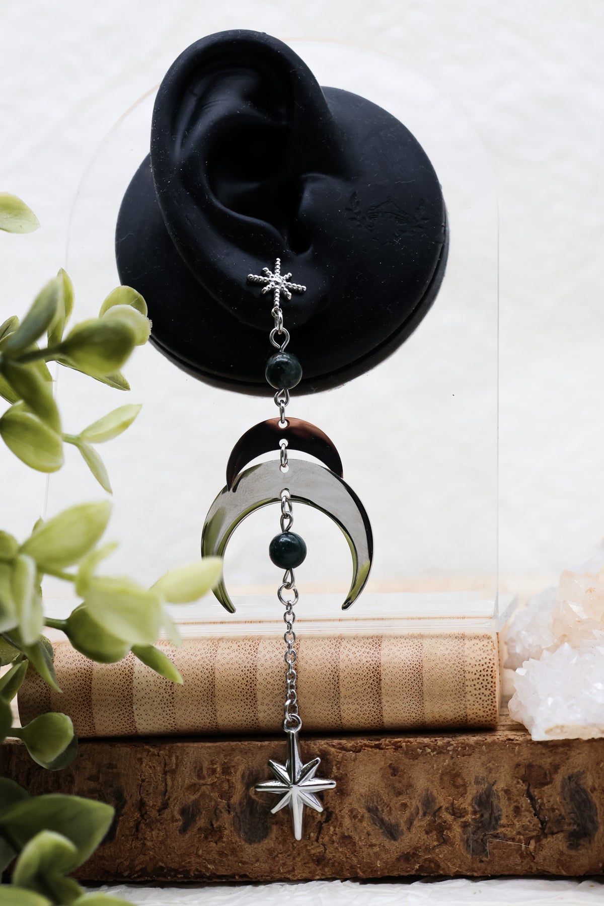 Moonlit Grove Moosachat Ohrringe | Gold & Silber | Edelstahl