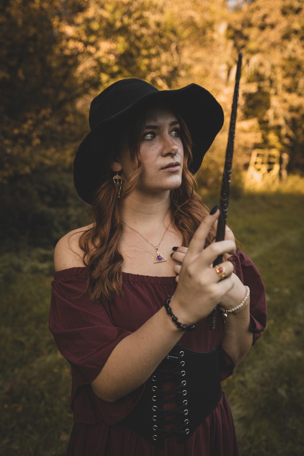 Heiligtümer des Todes Kette mit Amethyst | Edelstahl