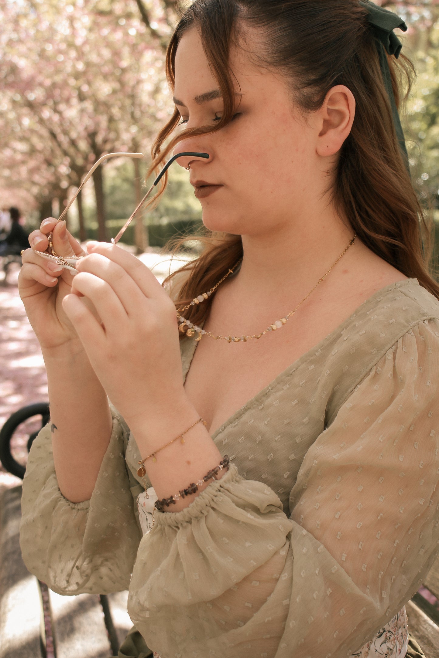 Brillenkette "To the sky" mit Labradorit | Gold & Silber | Edelstahl