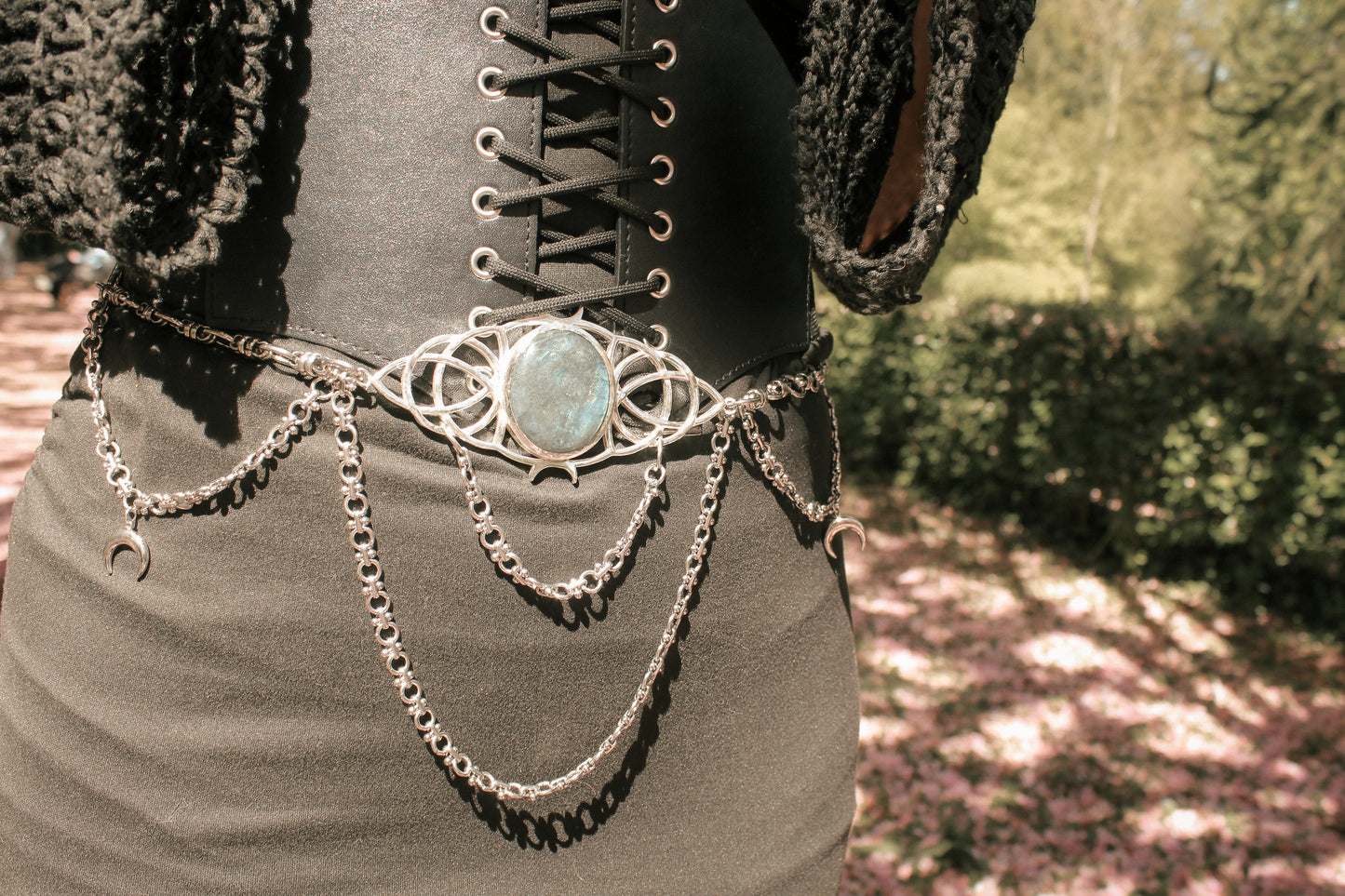 Taillengürtel Moon Goddess mit Labradorit | Silber & Gold | Edelstahl