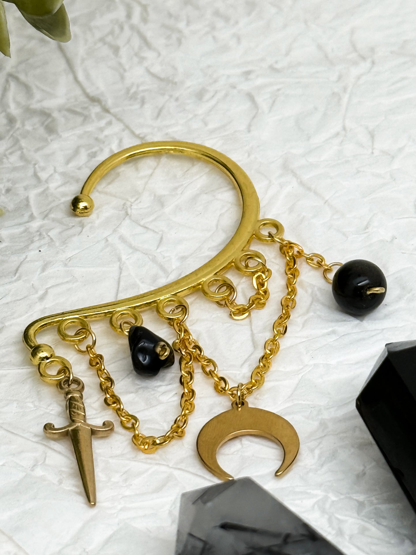 Ohrhaken EINZELN | Ohrmanschette Moonlight Fighter | Ohrringe ohne Ohrlöcher