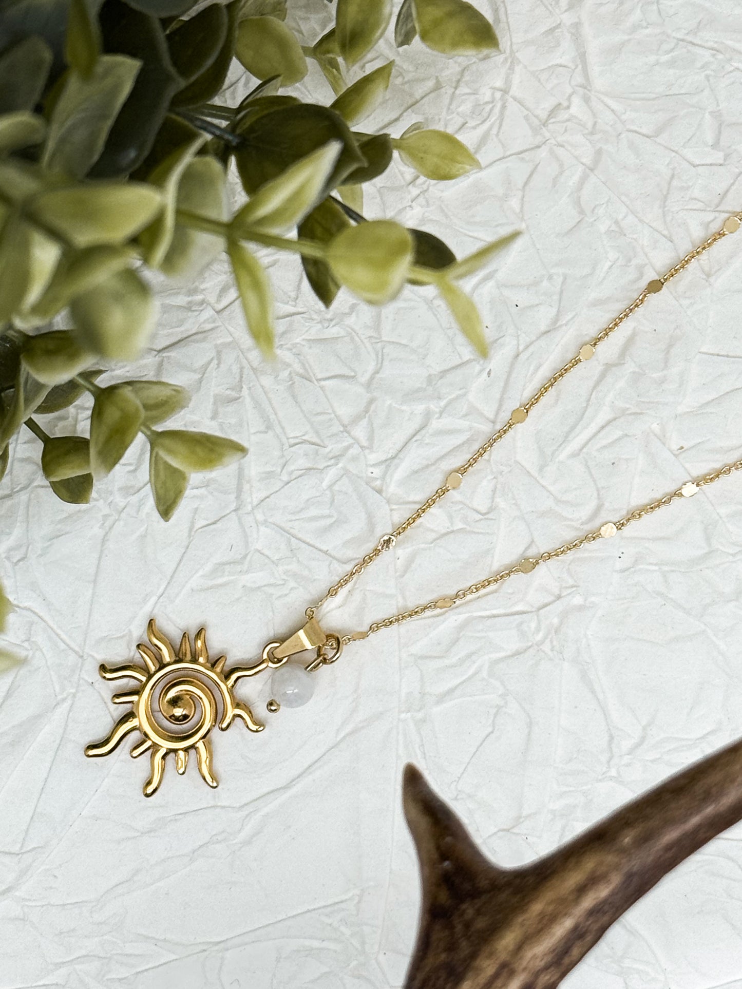 Sunlit Whisper Kette | Gold & Silber | Mondstein