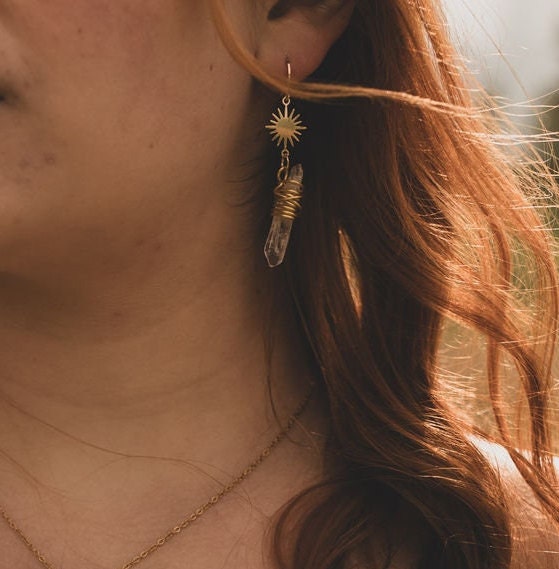 Spirit of the healing stone - Bergkristall Spitzen Ohrringe