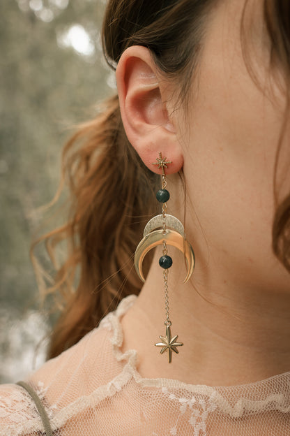 Moonlit Grove Moosachat Ohrringe | Gold & Silber | Edelstahl