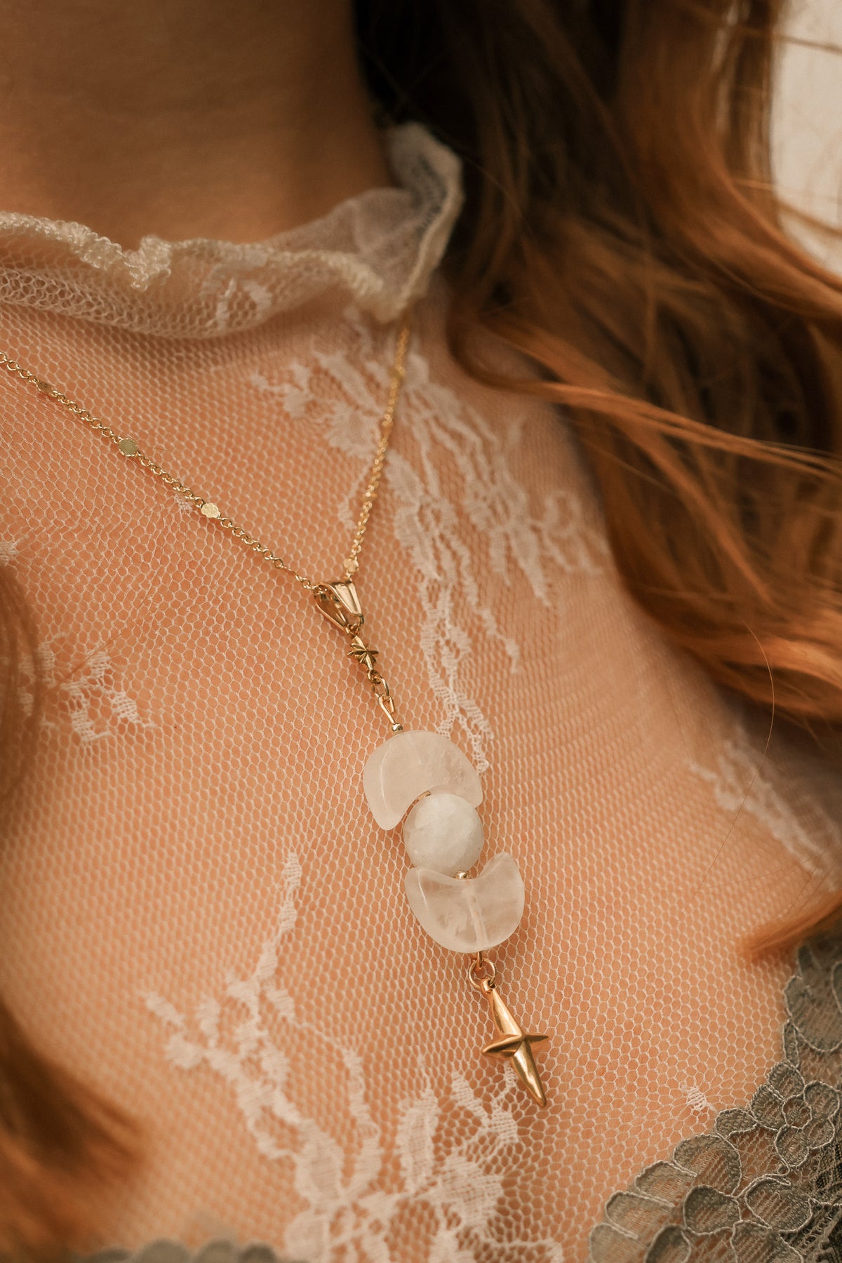 Tears of the Moon Bergkristall-Kette | Gold und Silber | Edelstahl