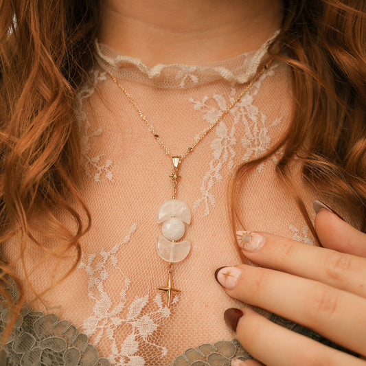 Tears of the Moon Bergkristall-Kette | Gold und Silber | Edelstahl
