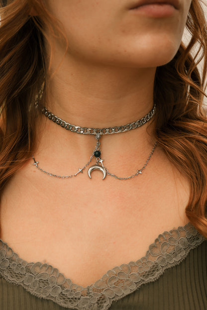 Moonlit Grove Moosachat-Kette | Gold und Silber | Edelstahl