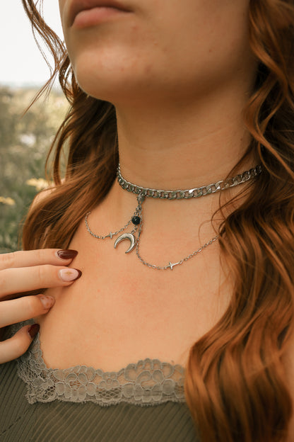 Moonlit Grove Moosachat-Kette | Gold und Silber | Edelstahl