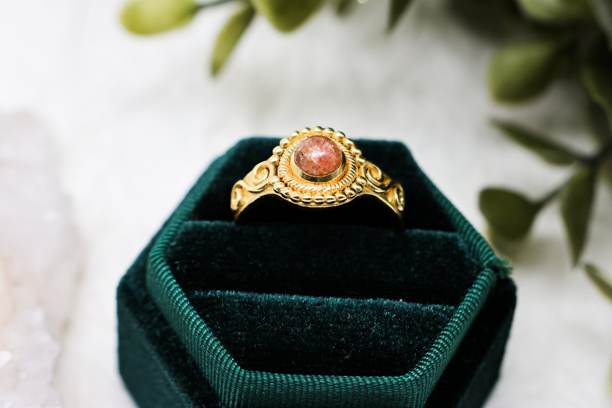 Sonnenstein - Amethyst Boho Ring | Gold & Silber | Größenverstellbar