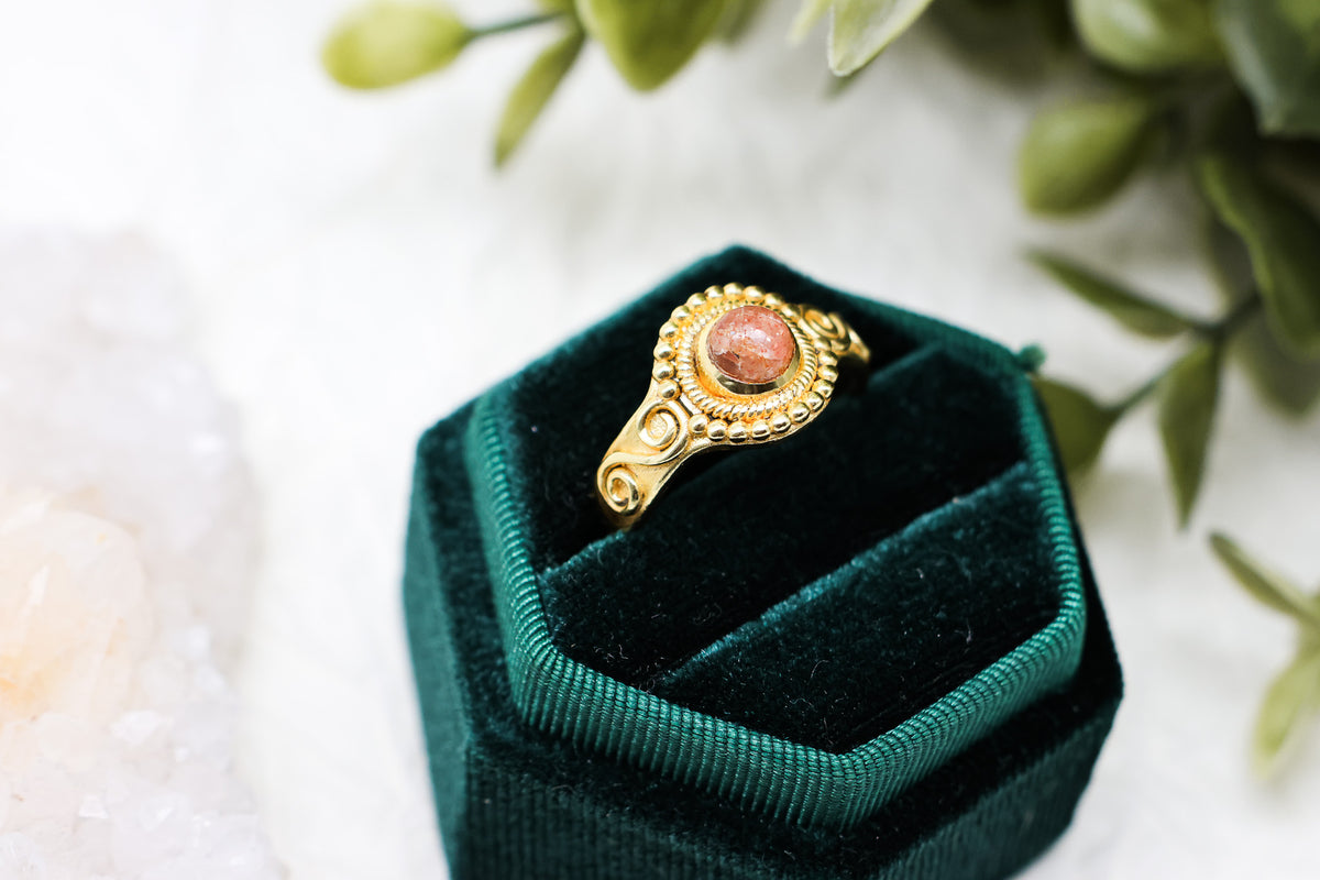 Sonnenstein - Amethyst Boho Ring | Gold & Silber | Größenverstellbar