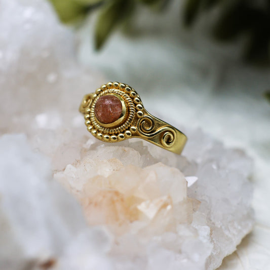 Sonnenstein - Amethyst Boho Ring | Gold & Silber | Größenverstellbar