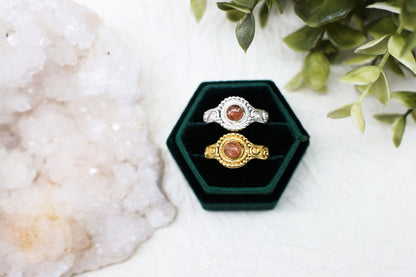 Sonnenstein - Amethyst Boho Ring | Gold & Silber | Größenverstellbar