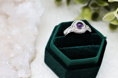 Sonnenstein - Amethyst Boho Ring | Gold & Silber | Größenverstellbar