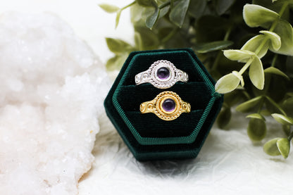 Sonnenstein - Amethyst Boho Ring | Gold & Silber | Größenverstellbar