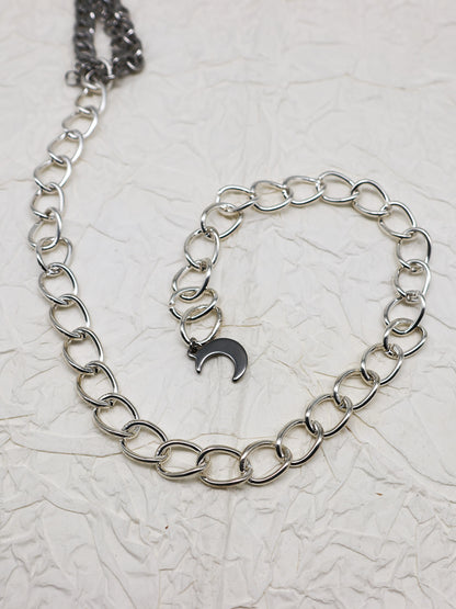 Taillengürtel Dark Crow mit Obsidian | Silber & Gold | Edelstahl