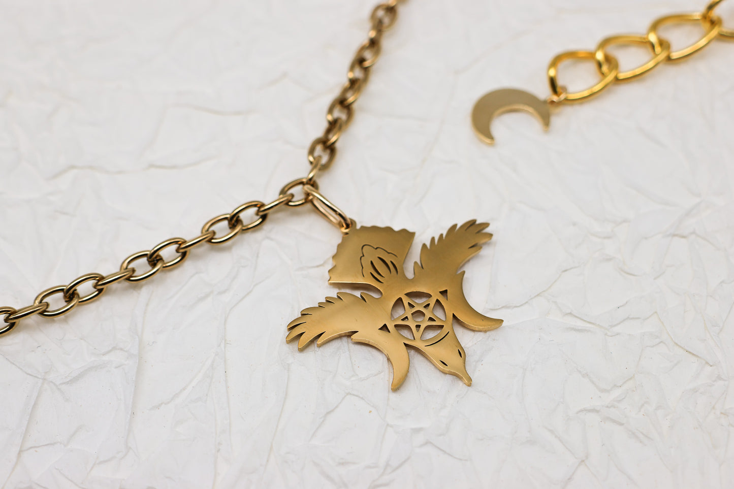 Taillengürtel Dark Crow mit Obsidian | Silber & Gold | Edelstahl