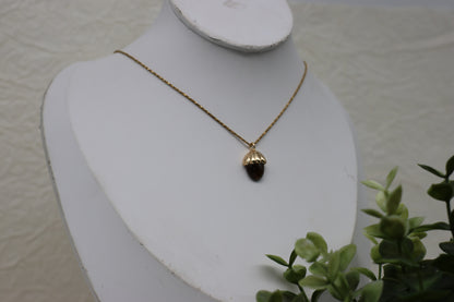 Eichel Tigerauge-Kette | Gold und Silber | Edelstahl