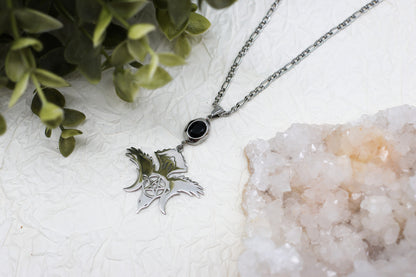 Crow Guardian Obsidian-Kette | Gold und Silber | Edelstahl