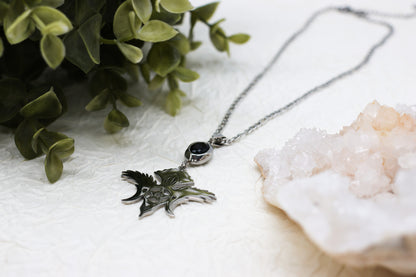 Crow Guardian Obsidian-Kette | Gold und Silber | Edelstahl