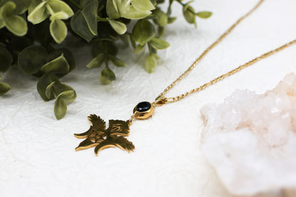 Crow Guardian Obsidian-Kette | Gold und Silber | Edelstahl