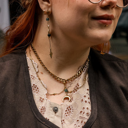 Moonlit Grove Moosachat-Kette | Gold und Silber | Edelstahl