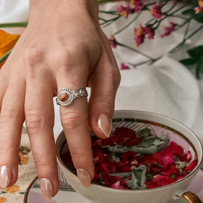 Sonnenstein - Amethyst Boho Ring | Gold & Silber | Größenverstellbar