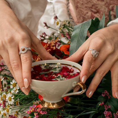 Sonnenstein - Amethyst Boho Ring | Gold & Silber | Größenverstellbar
