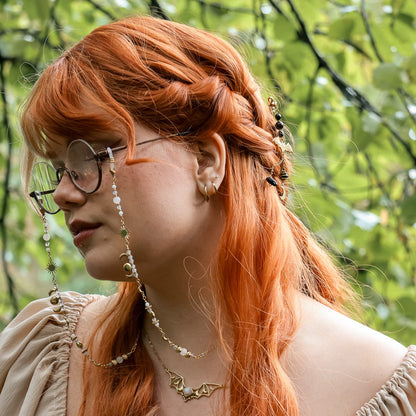 Brillenkette "To the sky" mit Labradorit | Gold & Silber | Edelstahl