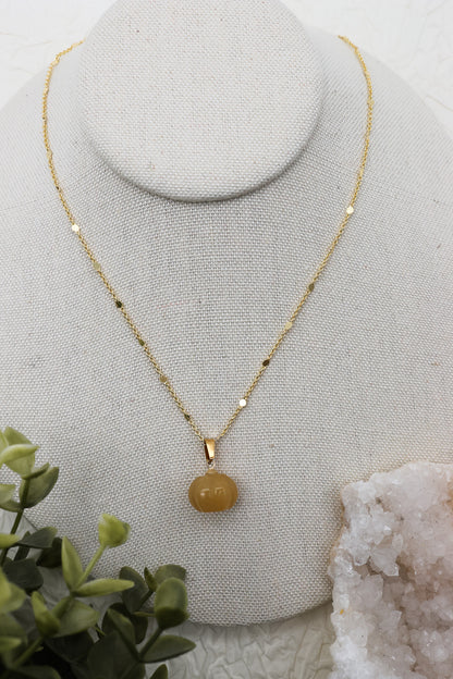 Schlichte Kürbiskette Kette | Gold & Silber | Topas-Jade