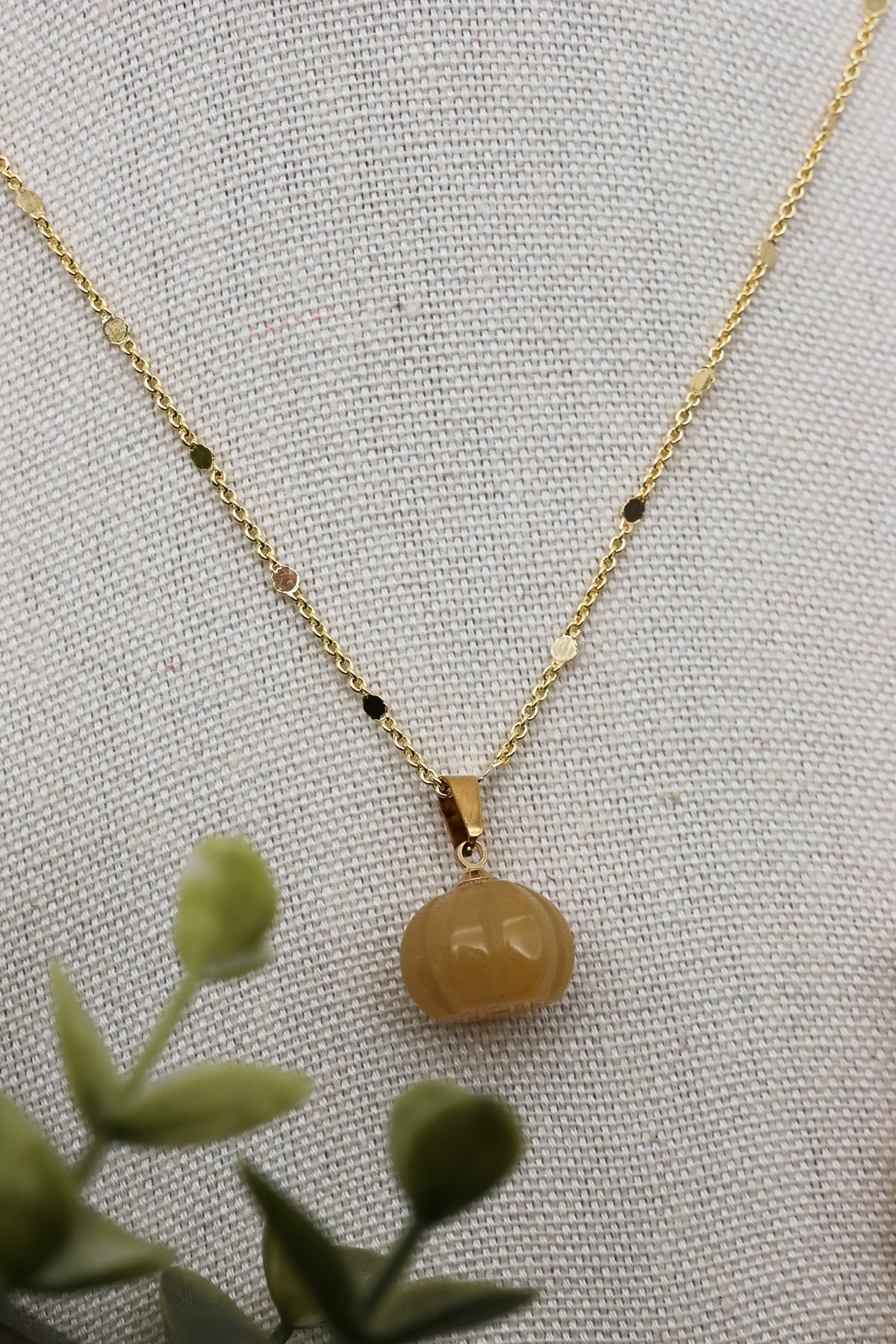 Schlichte Kürbiskette Kette | Gold & Silber | Topas-Jade