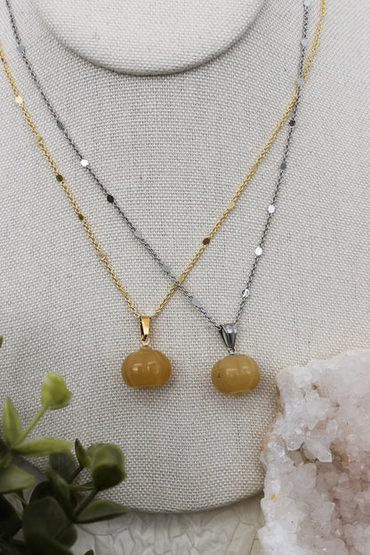 Schlichte Kürbiskette Kette | Gold & Silber | Topas-Jade