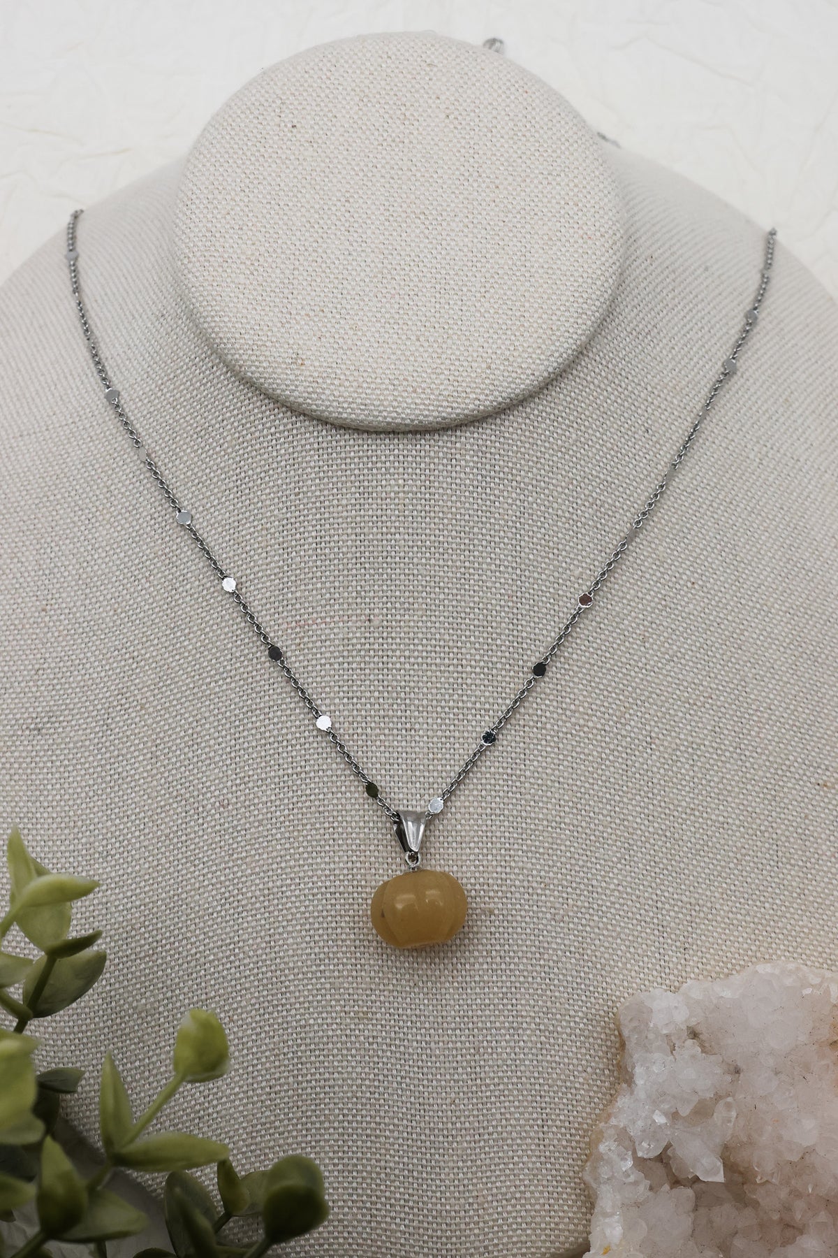 Schlichte Kürbiskette Kette | Gold & Silber | Topas-Jade