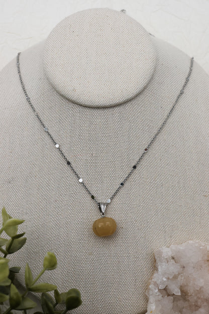 Schlichte Kürbiskette Kette | Gold & Silber | Topas-Jade