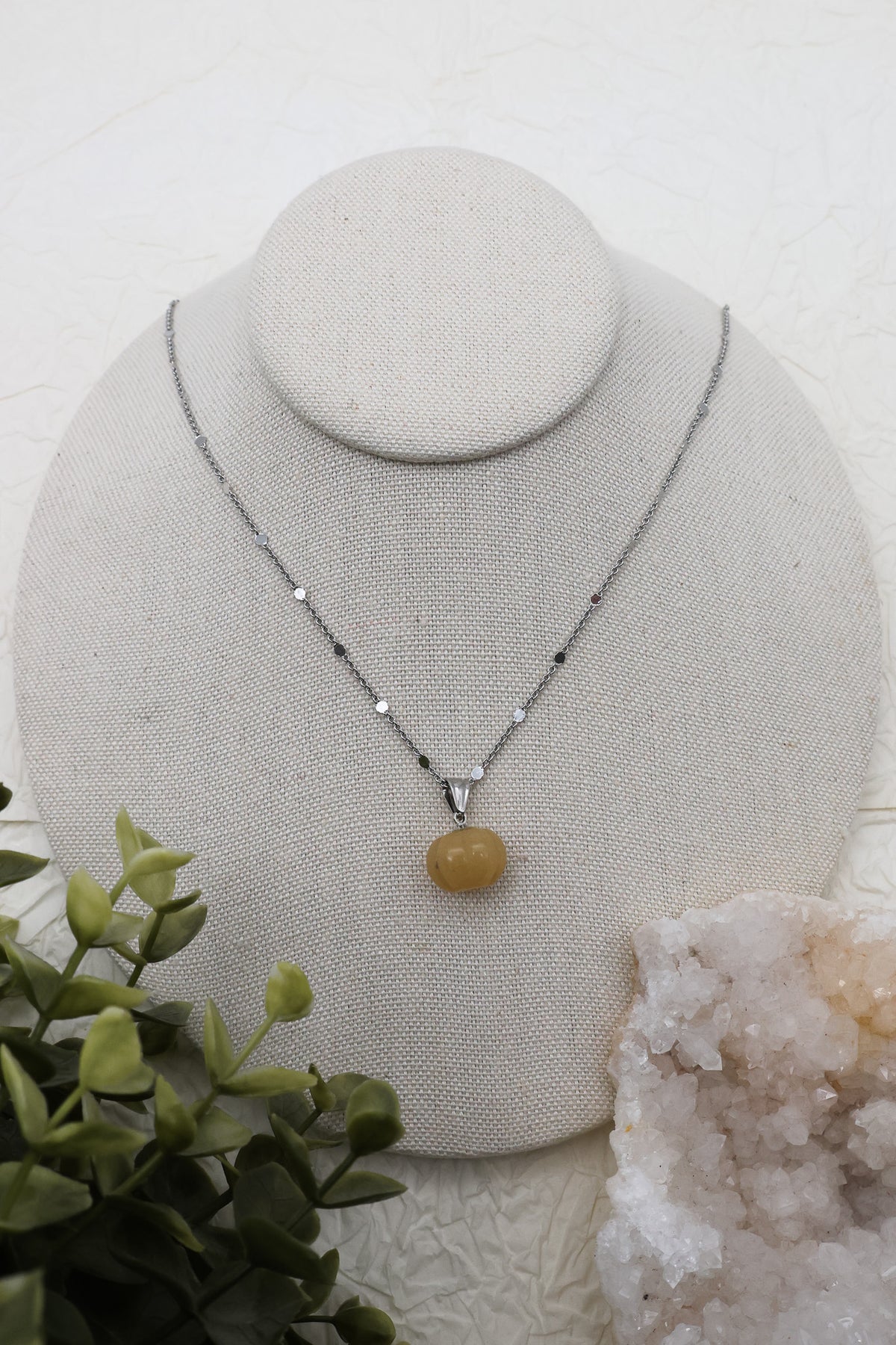 Schlichte Kürbiskette Kette | Gold & Silber | Topas-Jade