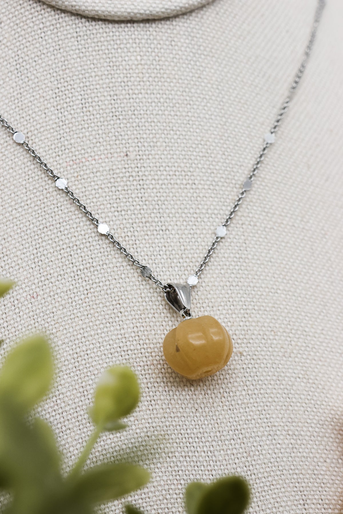 Schlichte Kürbiskette Kette | Gold & Silber | Topas-Jade