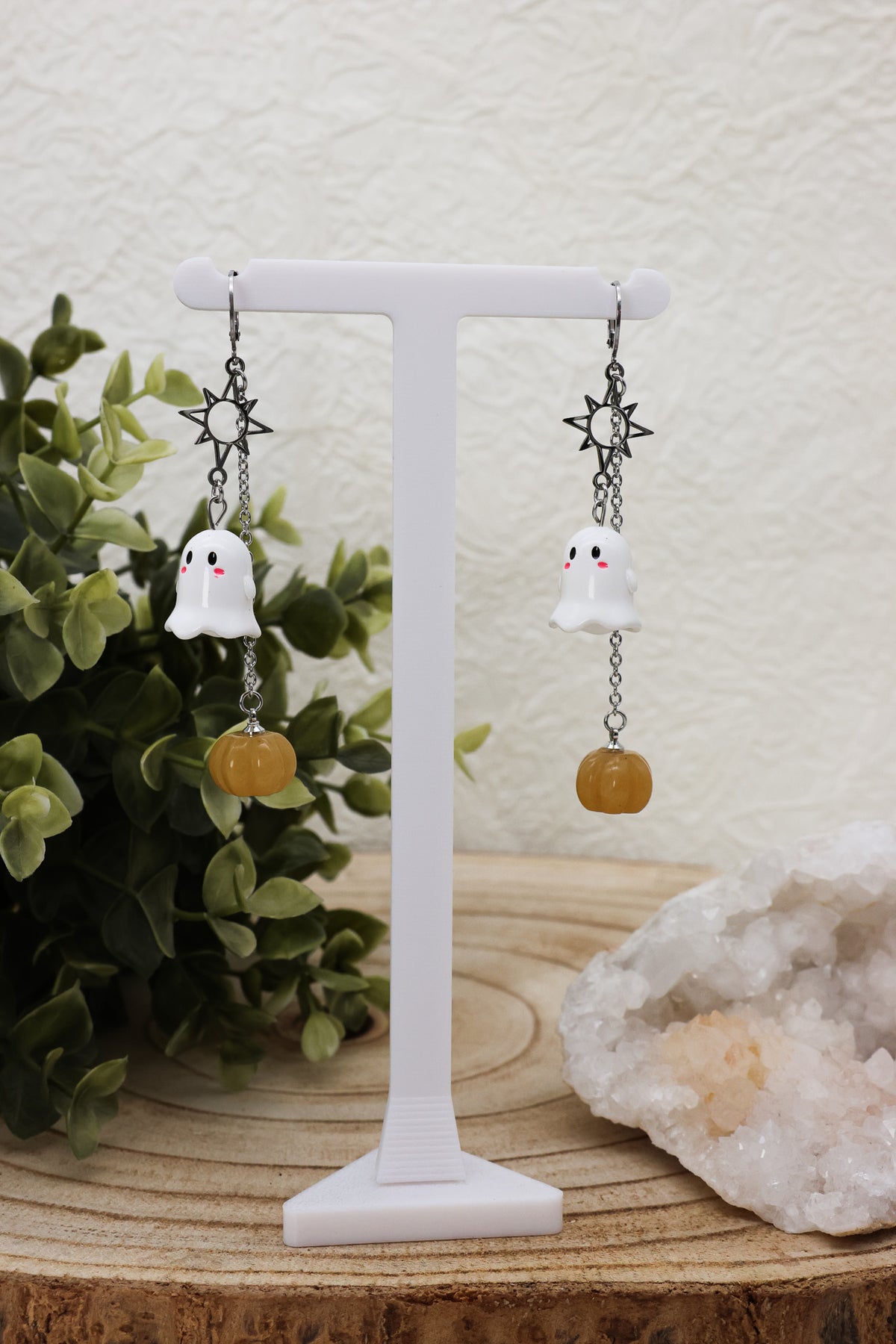 Sunny Boo Earrings - Topas-Jade Kürbis Ohrringe | Gold & Silber | Edelstahl