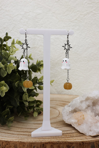 Sunny Boo Earrings - Topas-Jade Kürbis Ohrringe | Gold & Silber | Edelstahl