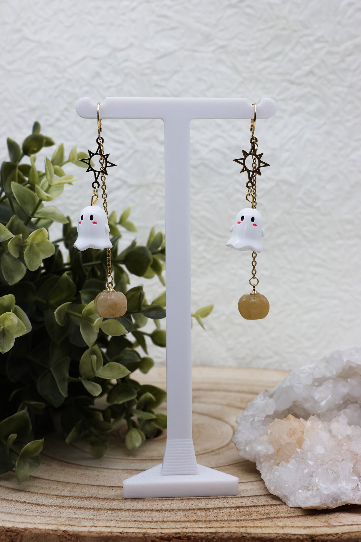 Sunny Boo Earrings - Topas-Jade Kürbis Ohrringe | Gold & Silber | Edelstahl
