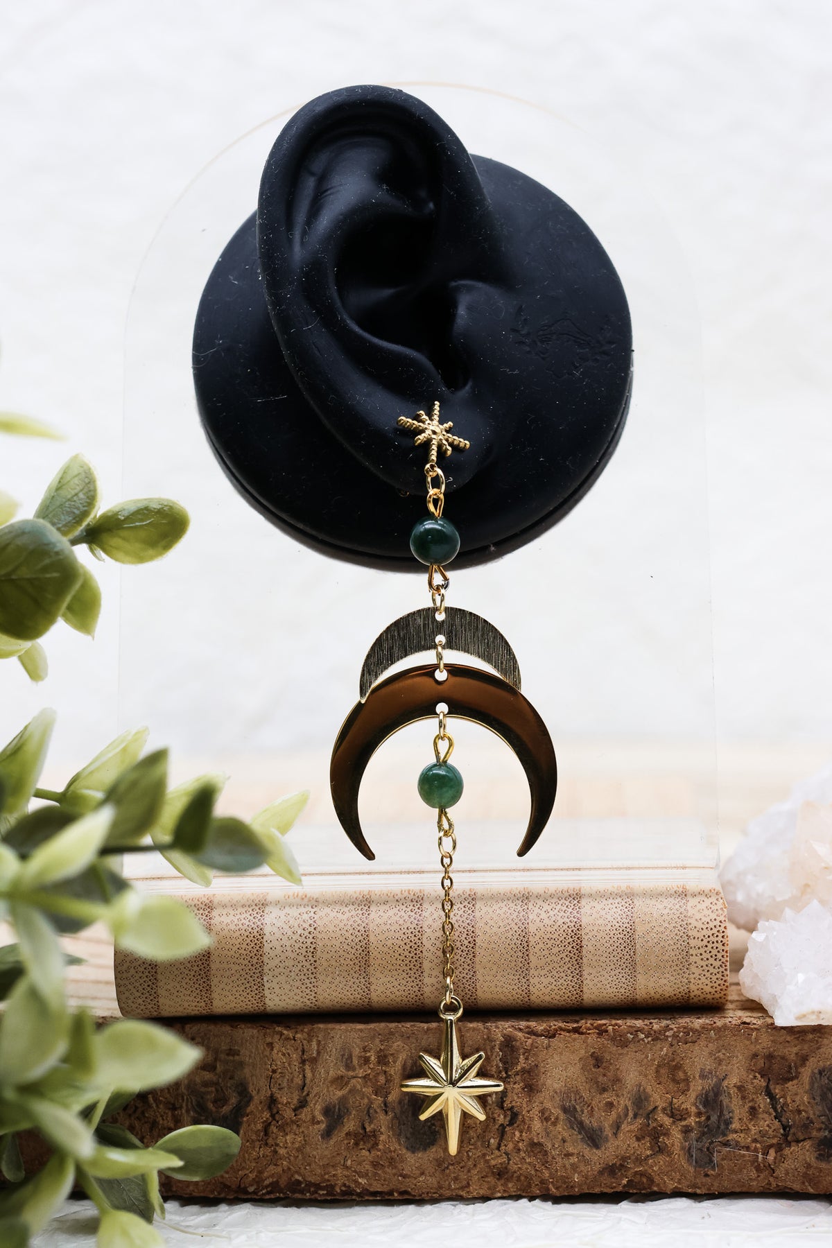 Moonlit Grove Moosachat Ohrringe | Gold & Silber | Edelstahl
