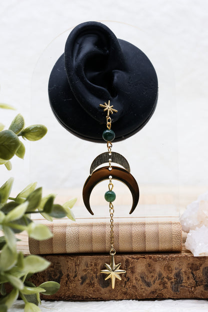 Moonlit Grove Moosachat Ohrringe | Gold & Silber | Edelstahl