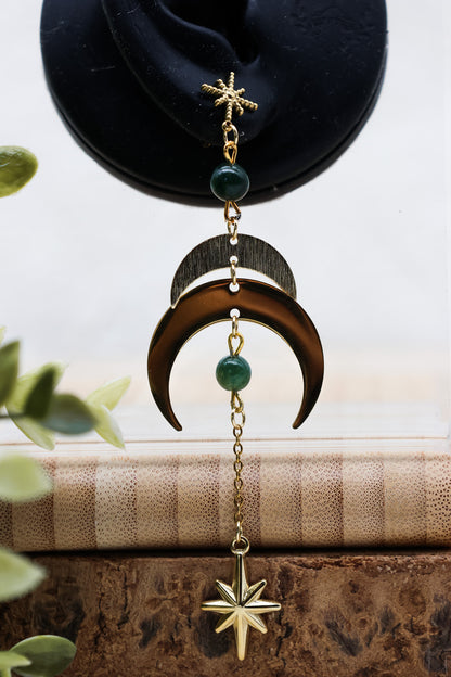 Moonlit Grove Moosachat Ohrringe | Gold & Silber | Edelstahl