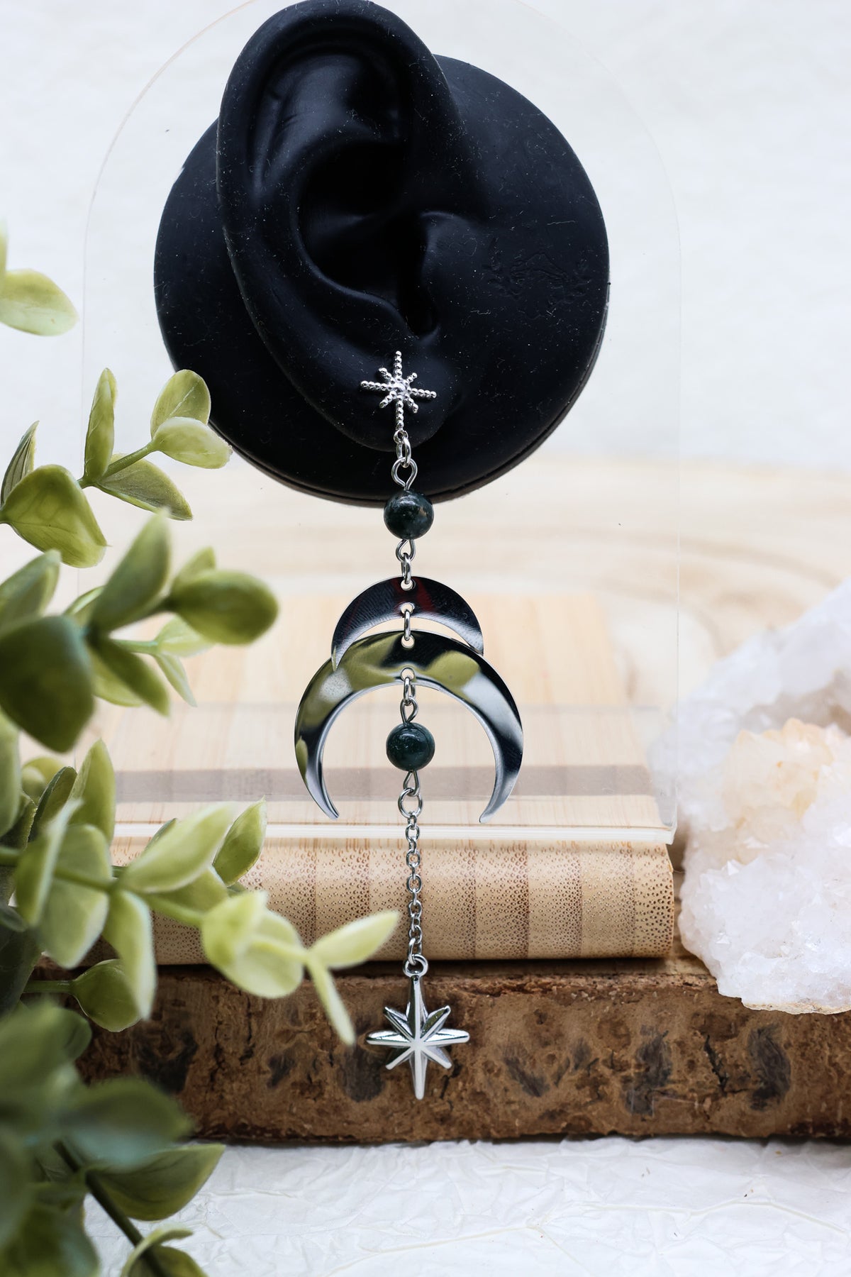 Moonlit Grove Moosachat Ohrringe | Gold & Silber | Edelstahl