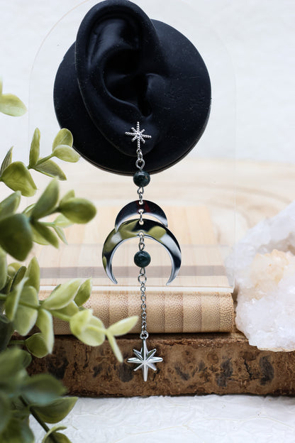 Moonlit Grove Moosachat Ohrringe | Gold & Silber | Edelstahl