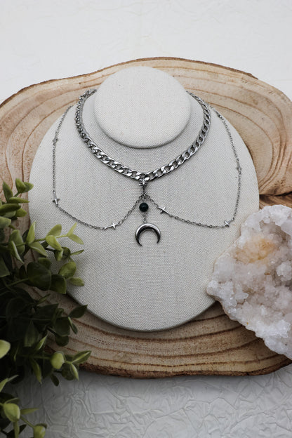 Moonlit Grove Moosachat-Kette | Gold und Silber | Edelstahl