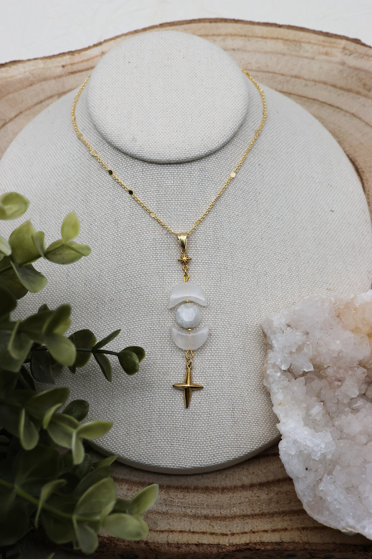Tears of the Moon Bergkristall-Kette | Gold und Silber | Edelstahl