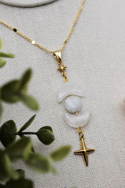 Tears of the Moon Bergkristall-Kette | Gold und Silber | Edelstahl