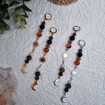 Another Universe - Chakra Edelstein Ohrringe | Silber und Gold