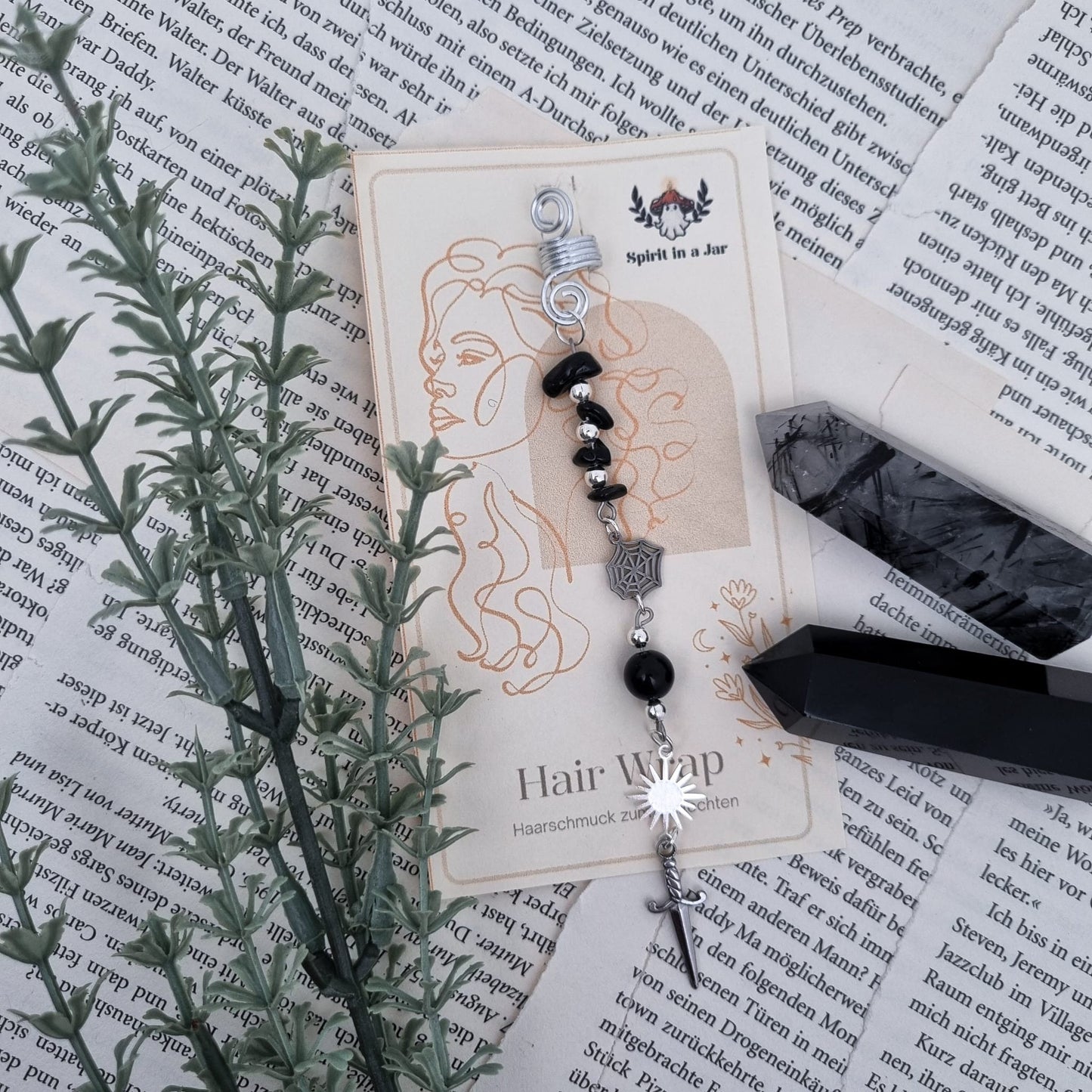 Hair Wrap Dark Reputation Era | Dreadschmuck | Obsidian